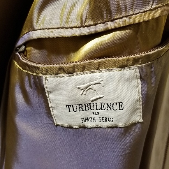 TURBULENCE sz L Vintage top coat mens overcoat zip up trench jacket Simon Sebag - Picture 10 of 14
